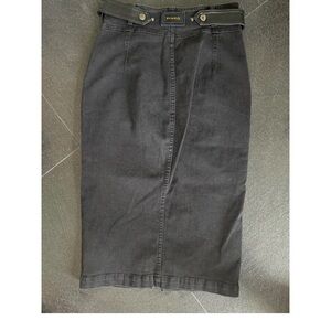 Pinko Charcoal Midi Denim Skirt